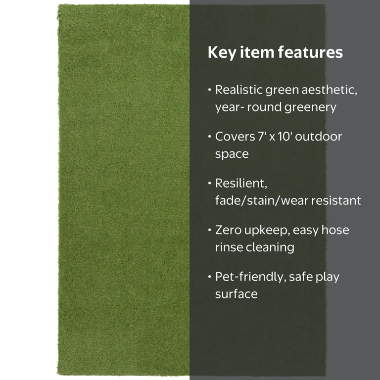 Free Shipping! Mainstays 7x10 Green Faux Grass Outdoor Rug, All