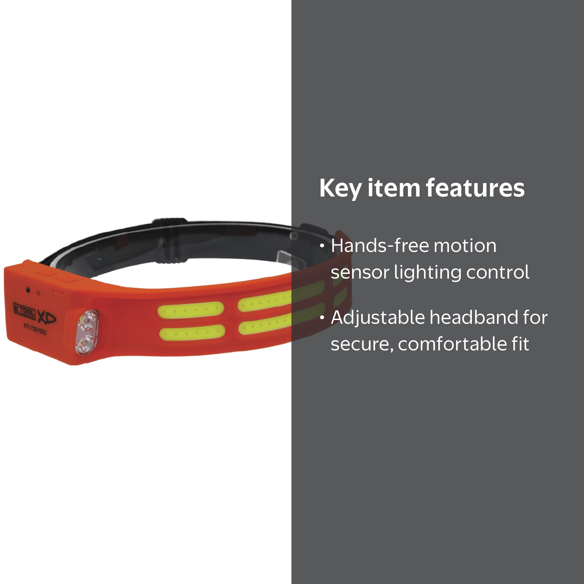K Tool International 73316XD Rechargeable LED Headlamp With Motion