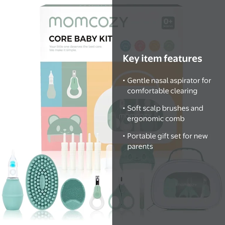 Momcozy Baby Core Kit with Nasal Aspirator, Grooming Tools, Bath
