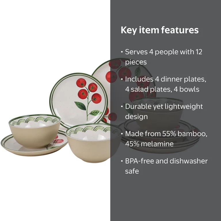 Better Homes & Gardens 12-Piece Tomato Beige Reusable Dishwasher