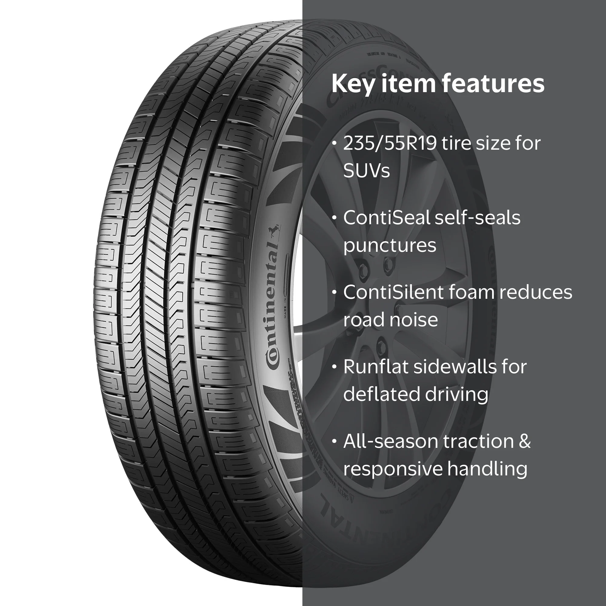 Continental CrossContact RX Luxury All-Season Touring Tire, 235