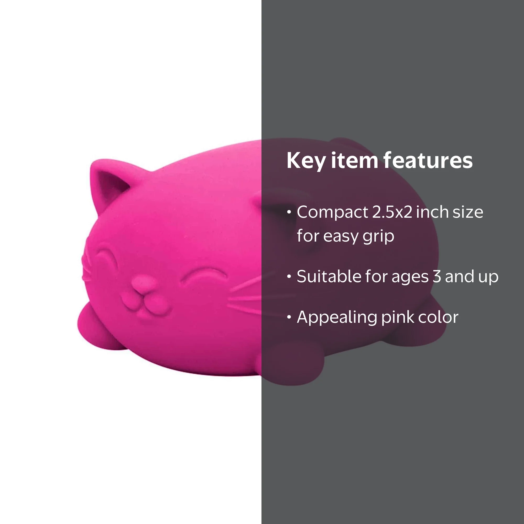 Schylling, Stress Ball, NeeDoh Cool Cats PINK Small, Fidget Toy