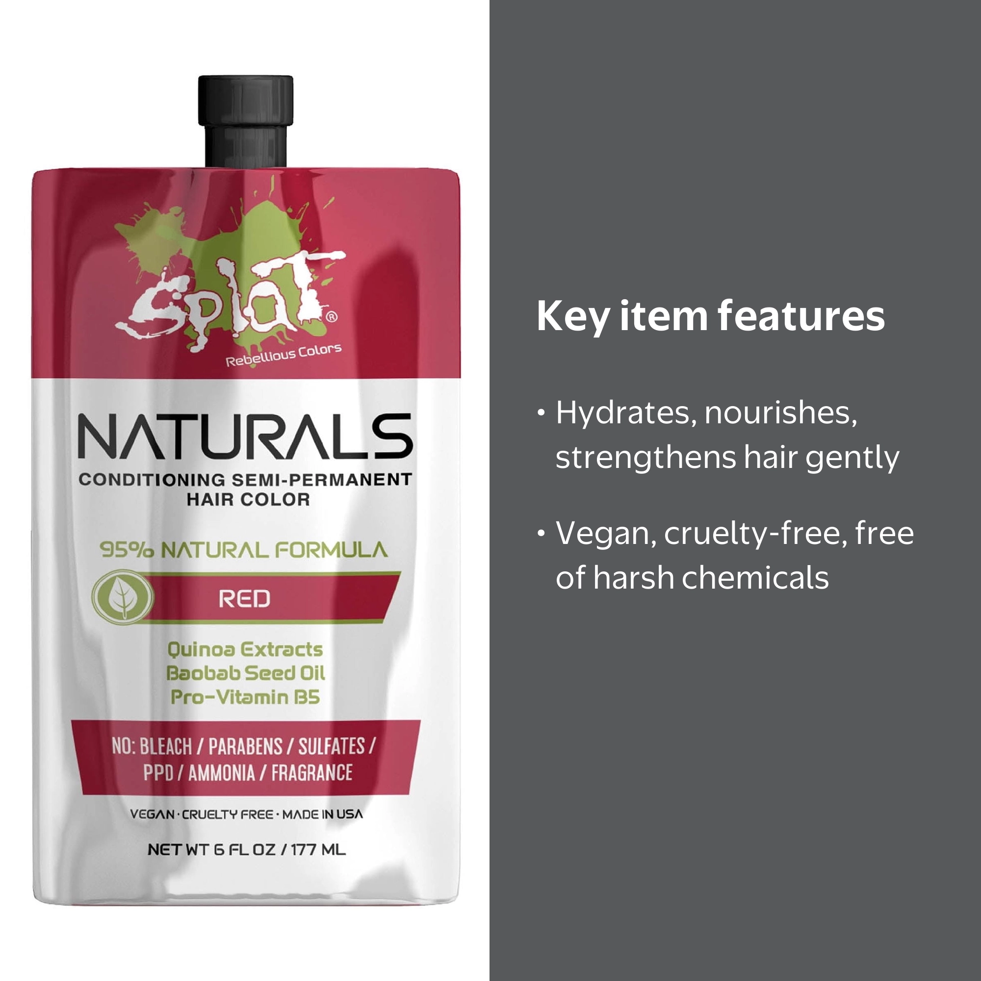 Splat Naturals Conditioning Hair Color, Semi-Permanent Hair Dye