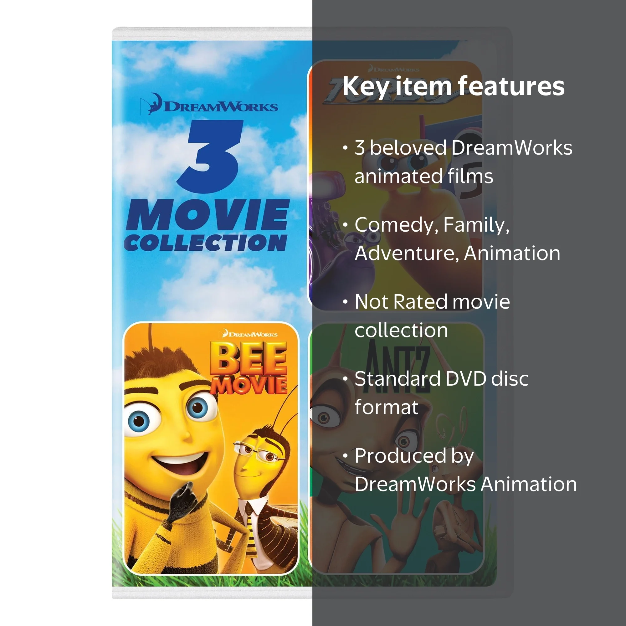 DreamWorks 3-Movie Collection (Turbo / Bee Movie / Antz) [DVD