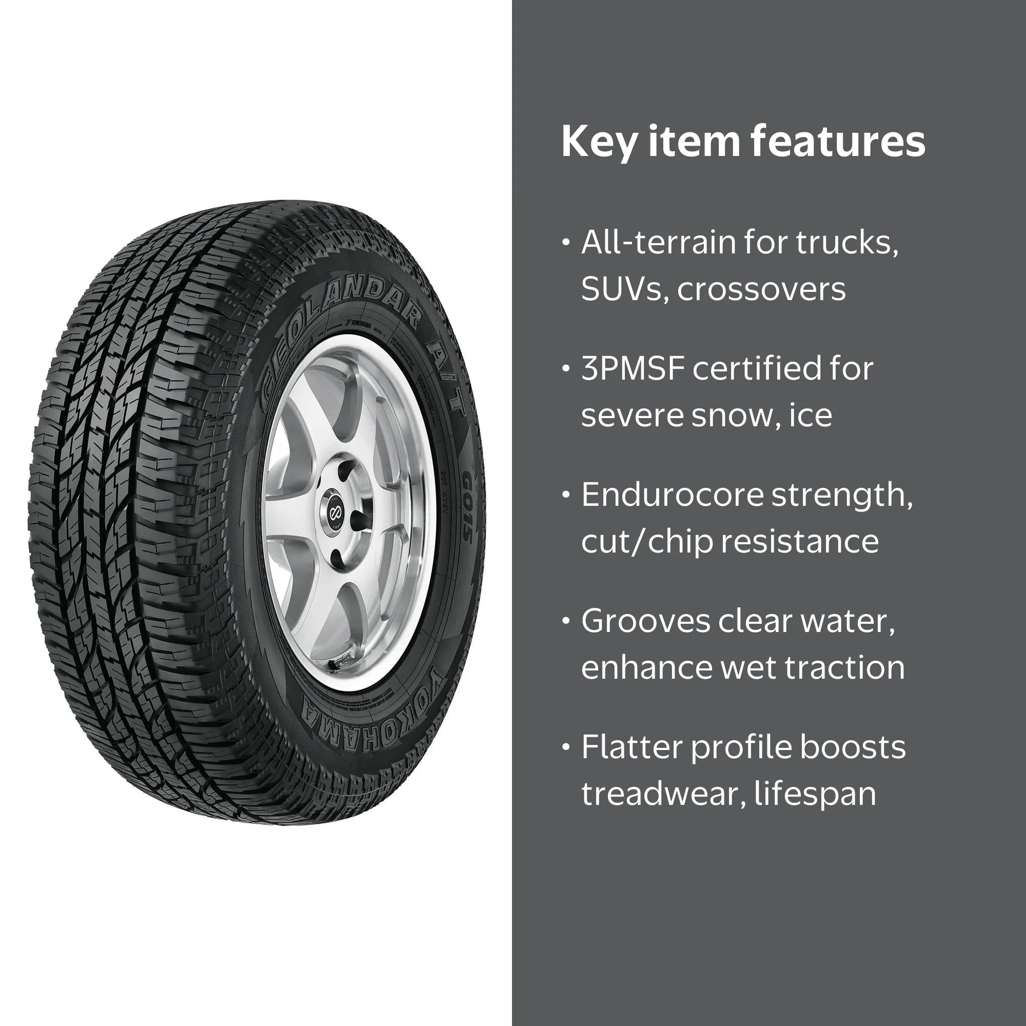 Yokohama Geolandar AT G015 Light Truck Tire, All Terrain, Superior