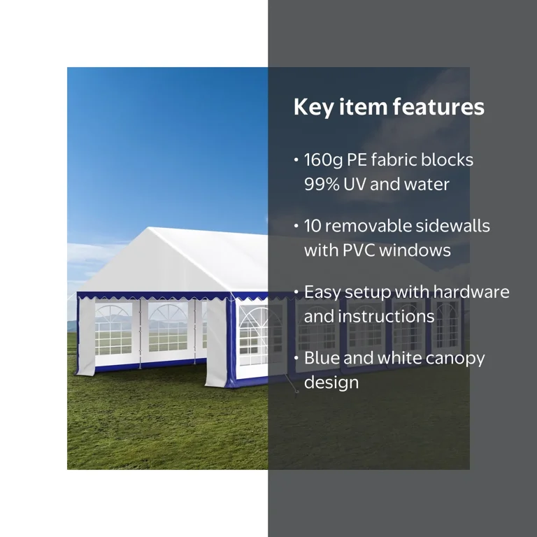 Summit Living 16'X32' Party Tent Outdoor Event Shelter Canopy