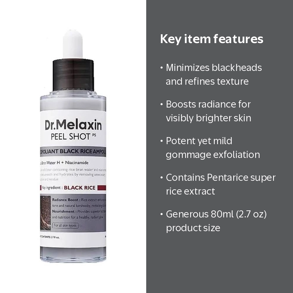 Dr.Melaxin Peel Shot Glow Black Rice Ampoule Blackhead Reduction