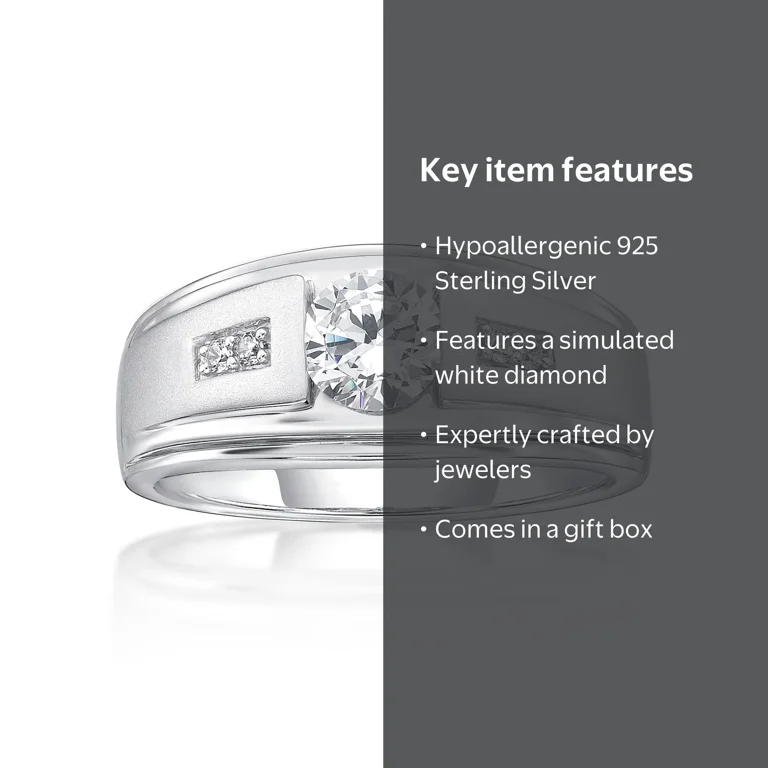 Jay Heart Designs 925 Sterling Silver Simulated White Diamond