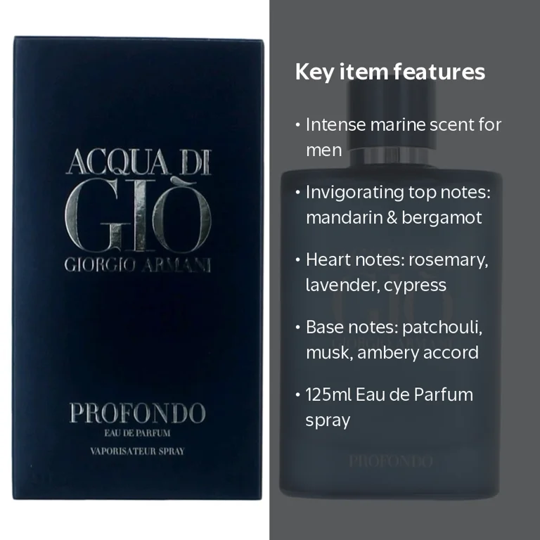 Giorgio Armani, Acqua Di Gio Profondo, 4.2 oz, Marine Notes