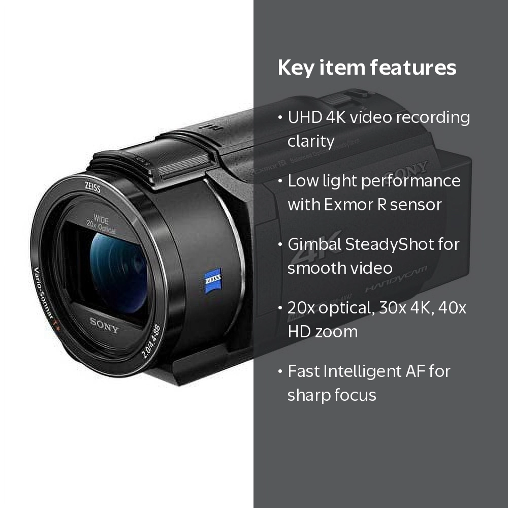 Sony FDR-AX43 Professional 4K UHD Handycam Camcorder, HD Video