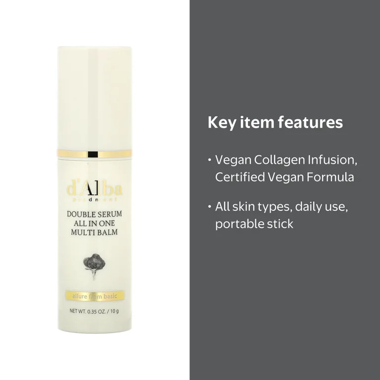 d'Alba, Double Serum All-in-One Multi Balm, 0.35 oz, Moisturizing