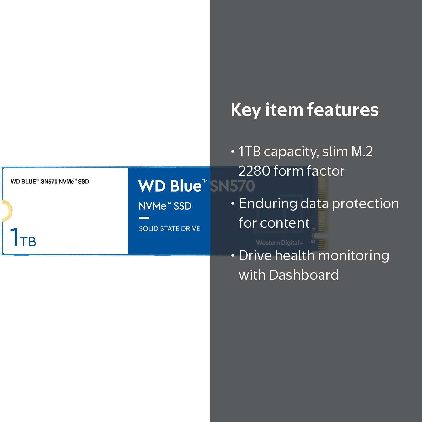 Western Digital 1TB WD Blue SN570 NVMe Internal SSD, M.2 2280