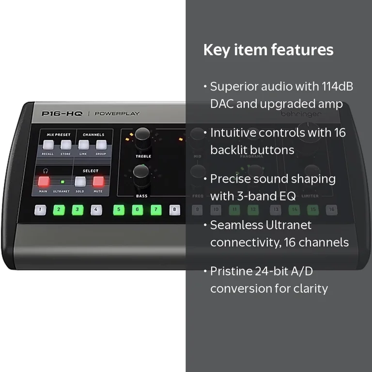 Behringer P16-HQ POWERPLAY 16-Channel Personal Monitoring Mixer