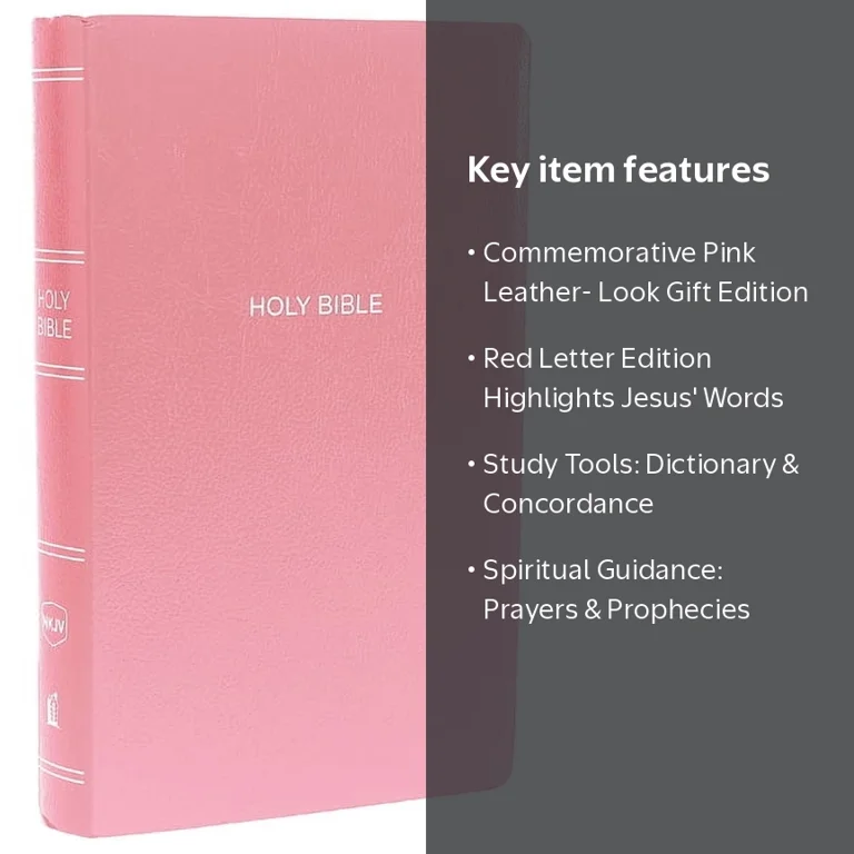 Thomas Nelson Gift and Award Bible, Leather-Look Pink, Red Letter