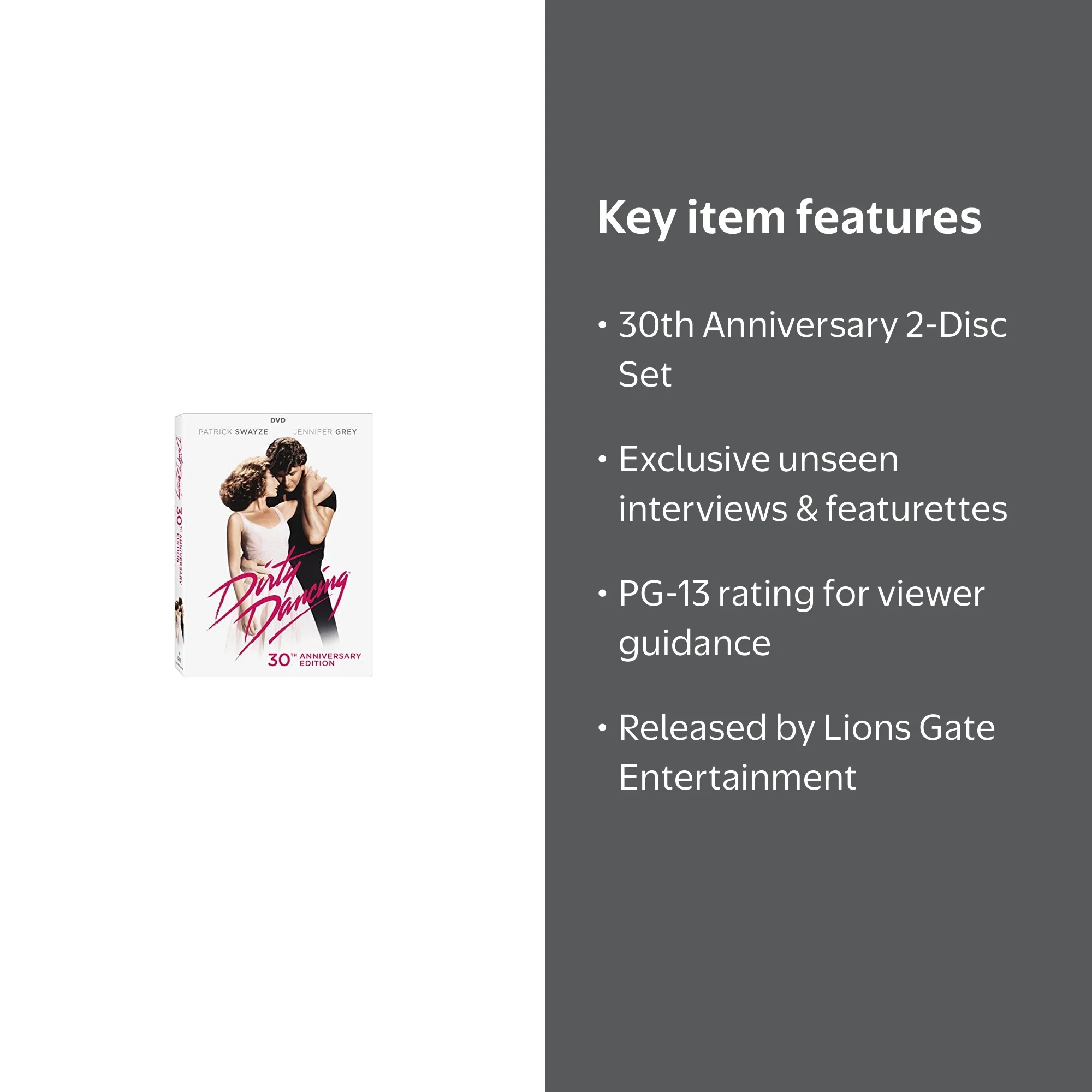 Lions Gate Films Dirty Dancing 30th Anniversary 2-disc Special