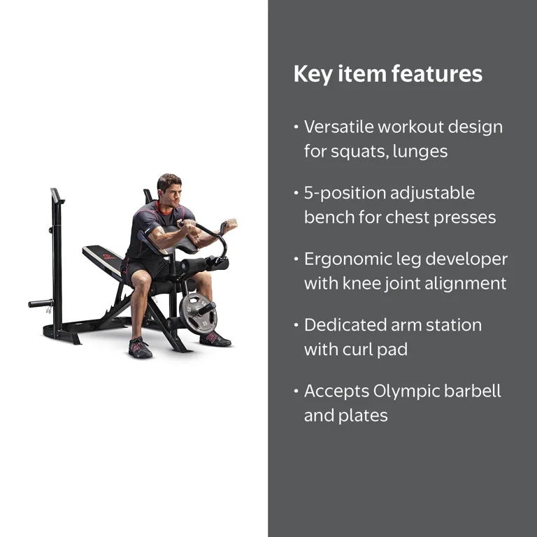 Free Shipping! Marcy Olympic Weight Bench MD-879 with Adjustable