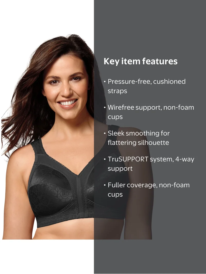 Playtex, Wireless Bra, 4693, Size 36B-46H, 18 Hour Plus-Size