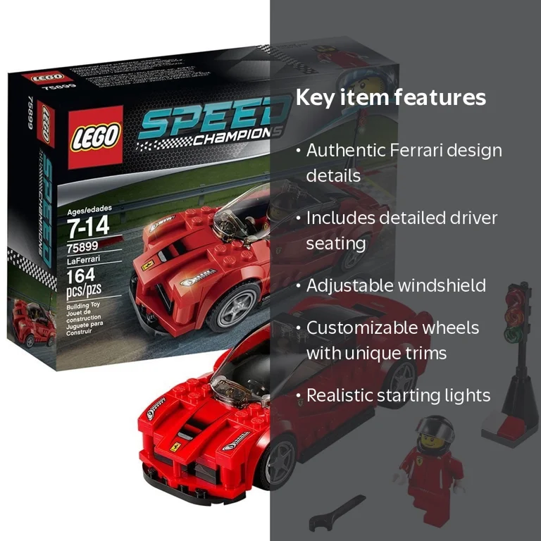 LEGO, Speed Champions LaFerrari, 75899, Red with Removable