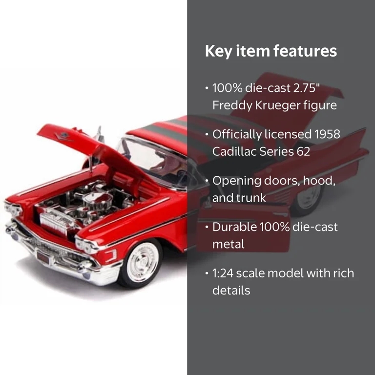 Nightmare on Elm Street Die-Cast 1958 Cadillac Series 62 with Nightmare on Elm Street Die-Cast 1958 Cadillac Series 62 with