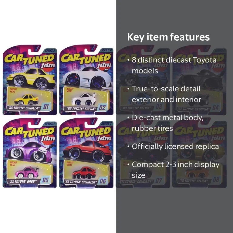 JDM Tuners Series 2 Set of 8 Pieces Diecast Model Cars by CarTuned