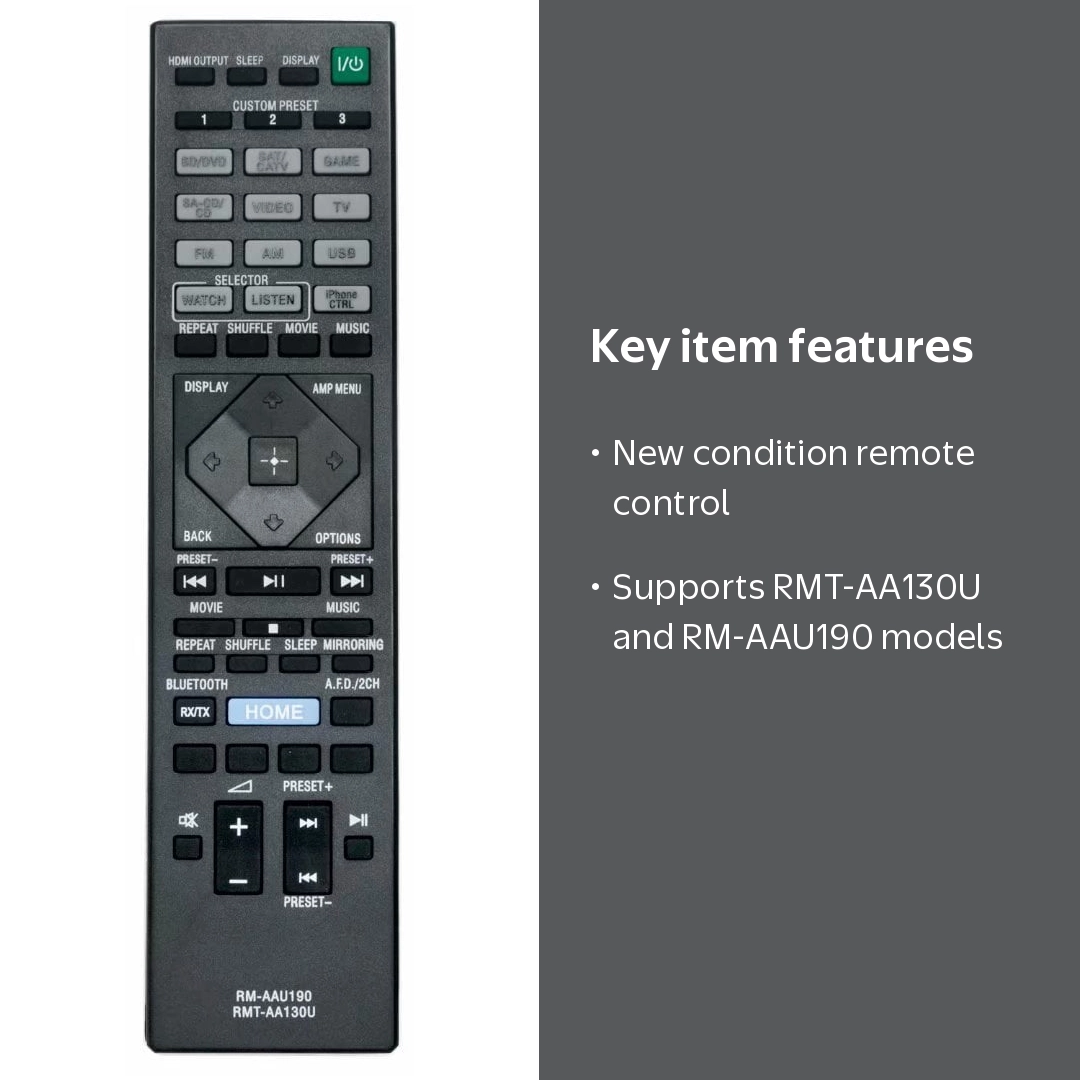 New RMT-AA130U RM-AAU190 remote control for Sony Home Theatre AV