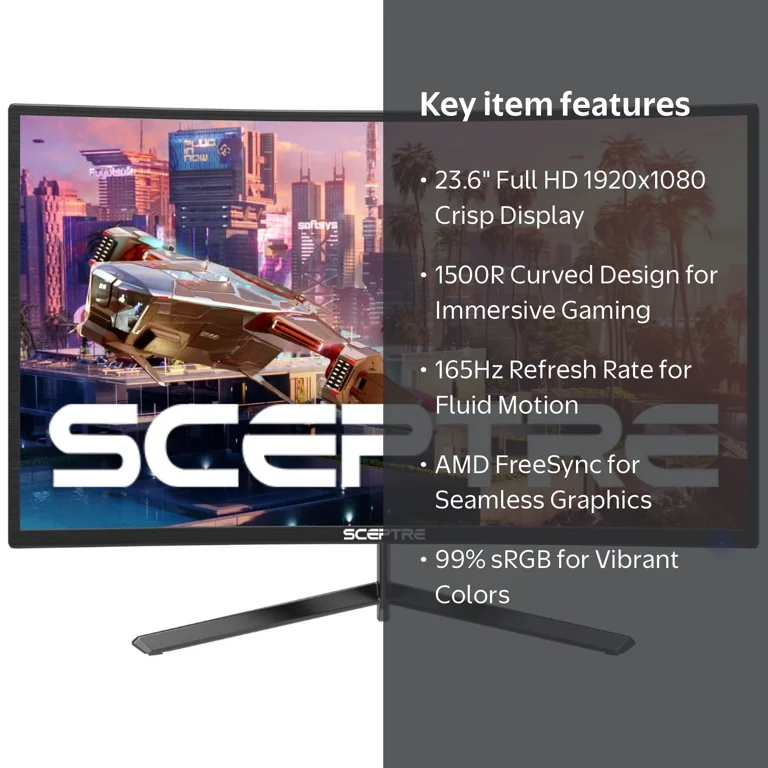 Sceptre, Gaming Monitor, 24 inch, Curved, 165Hz, 1080p - Walmart.com
