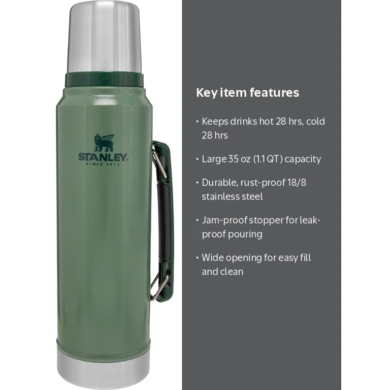 Stanley Classic Large 1.1 qt Stainless Steel Vacuum Insulated