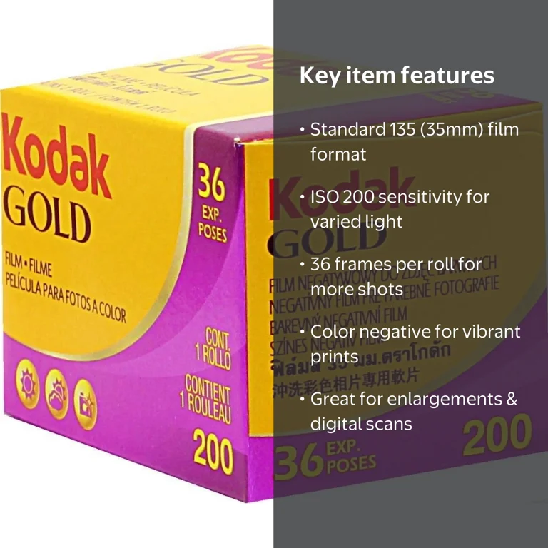 Kodak, Color print film, 135 (35 mm) ISO 200, Multicolor - Walmart.com