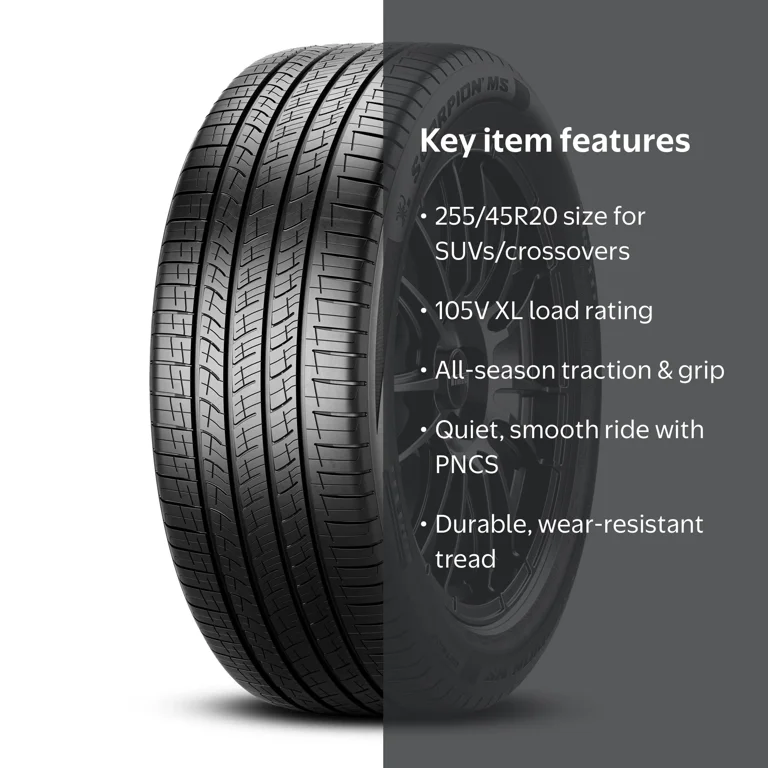 Pirelli, SUV Tire, 255/45R20XL, All-Season, Snow Traction
