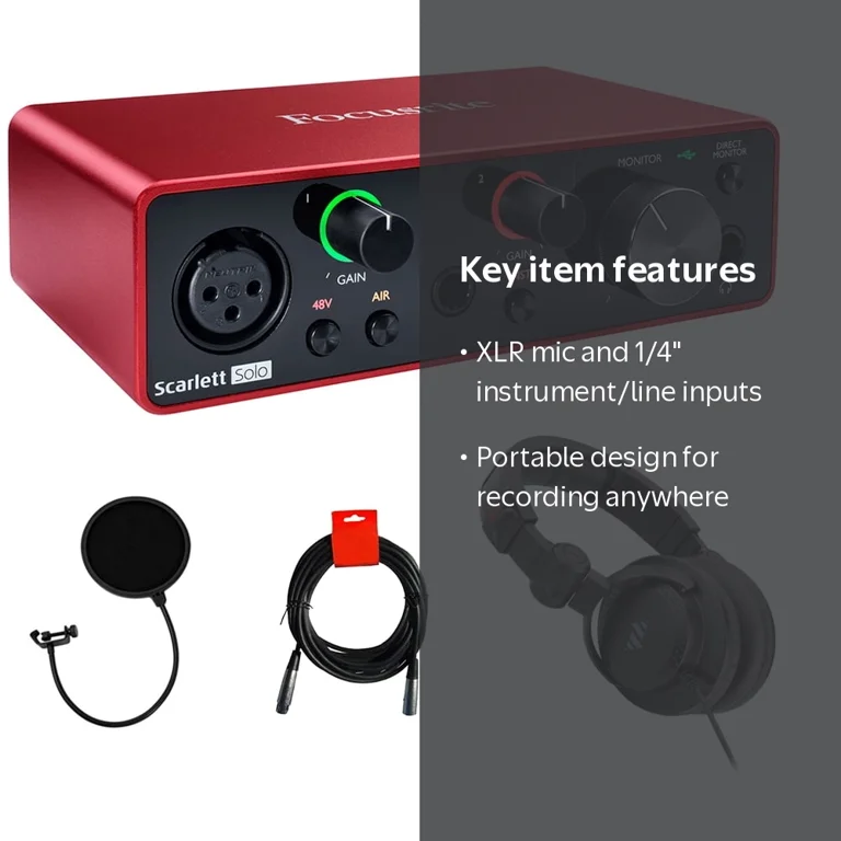 Focusrite Scarlett Solo USB Audio Interface (3rd Gen) with Studio