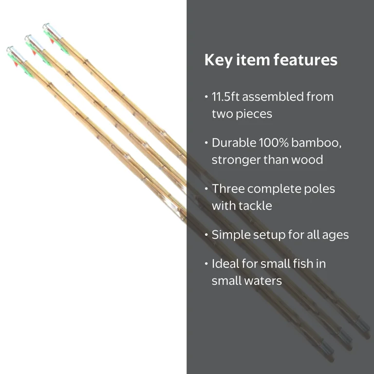 bamboo fishing poles for sale Green Vista Decorative Pole with Bobber : Sports & Outdoors Leave the high Bamboo 7 ft 6 in