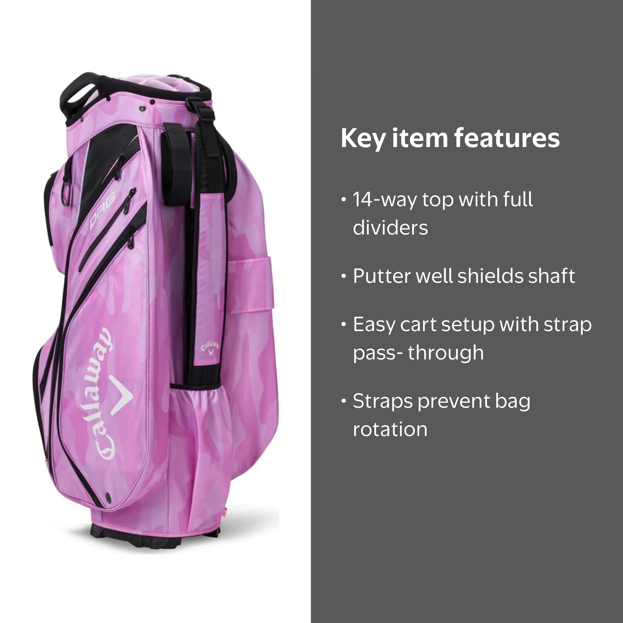 Callaway ORG 14 Golf Cart Bag Pink Camo - Walmart.com