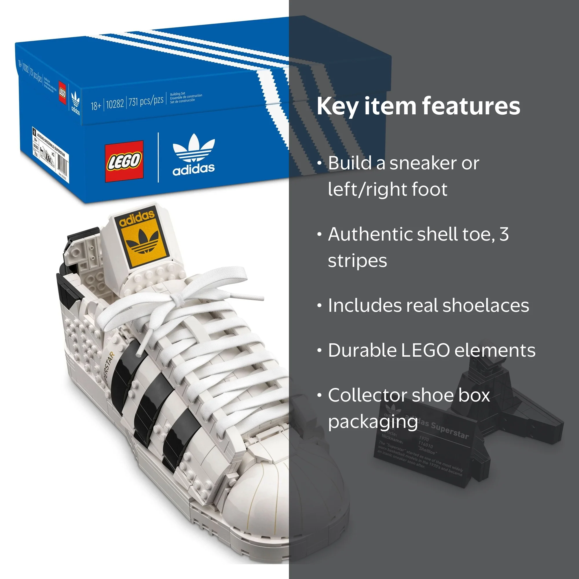 LEGO, Building Toy, adidas Originals Superstar, 10282, 731 Pieces