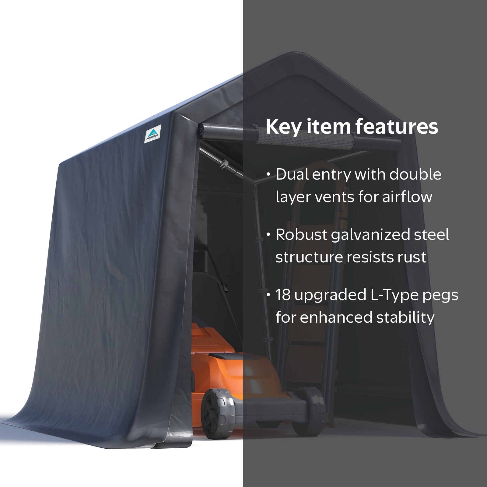 ADVANCE OUTDOOR, Outdoor Storage Shelter, 6' x 8', Gray - Walmart.com
