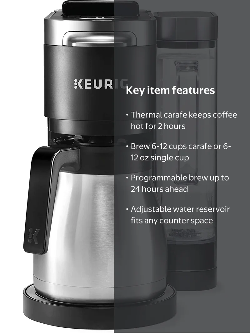 Keurig K-Duo Plus Coffee Maker, Single Serve K-Cup Pod and 12-Cup