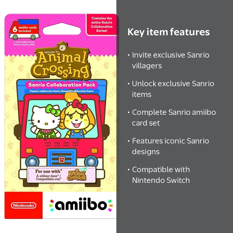Nintendo Amiibo Animal Crossing Sanrio Collaboration 6 Cards