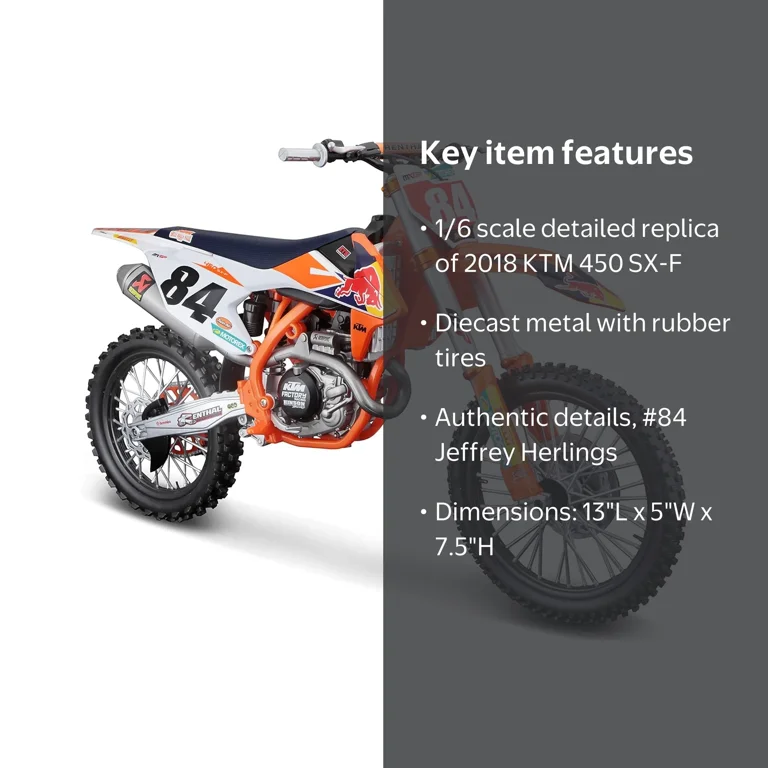 Red Bull KTM 1:6 Scale Supercross Motorcycle Toy Model - Walmart.com
