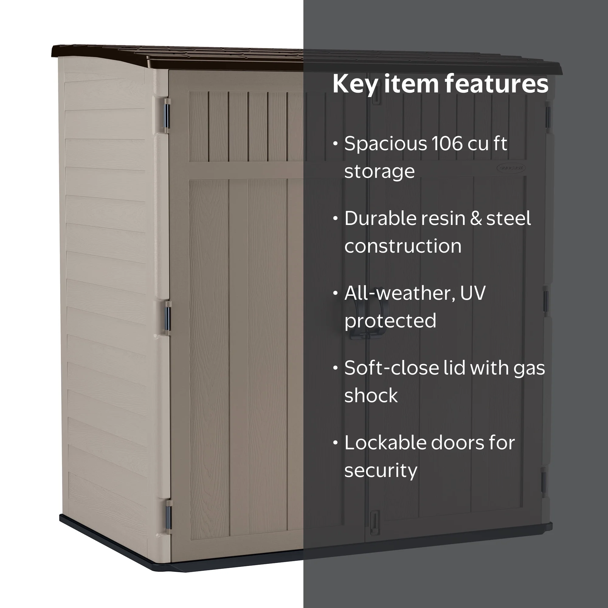 Suncast Extra-Large Vertical Storage Shed, All-Weather Outdoor