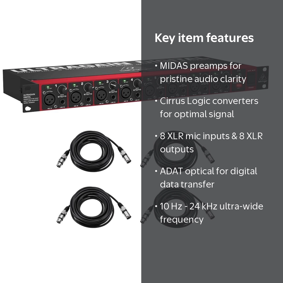 Behringer Ultragain Digital ADA8200 8x8 ADAT Audio Interface