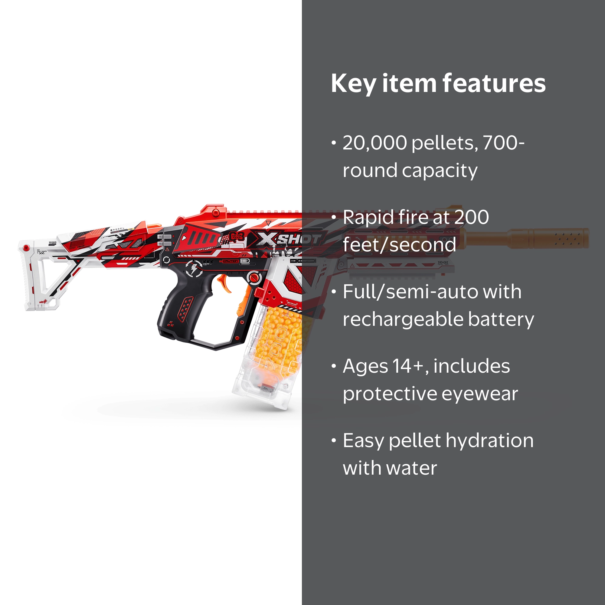 XSHOT, Hyper Gel HPG-700 Gel Blaster, 20,000 Pellets, Motorized