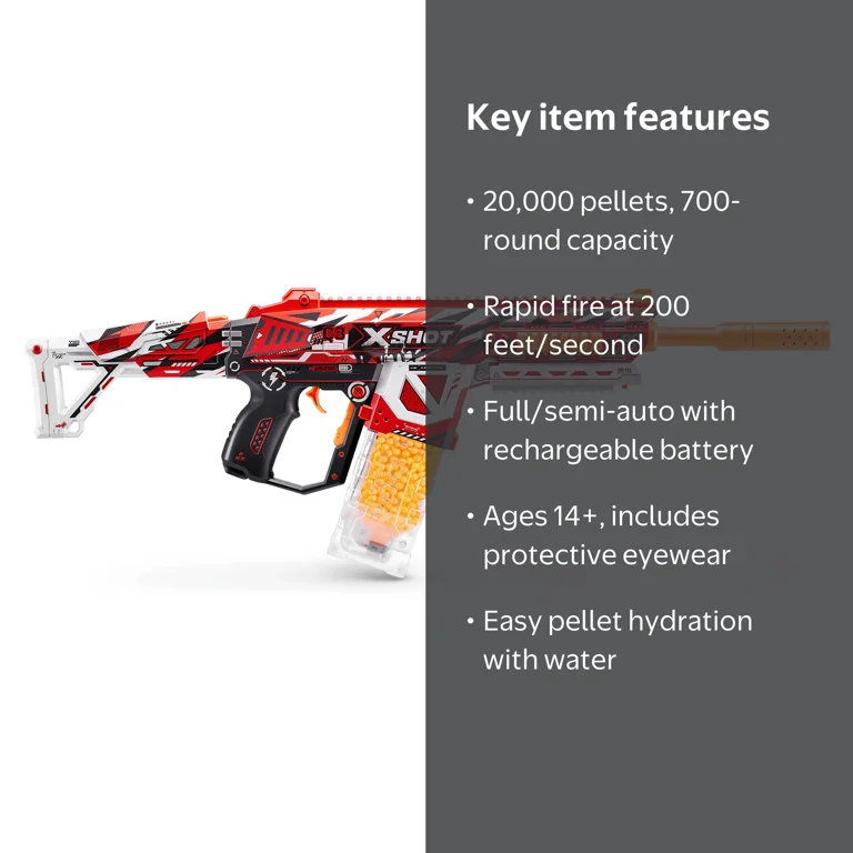 XSHOT, Hyper Gel HPG-700 Gel Blaster, 20,000 Pellets, Motorized