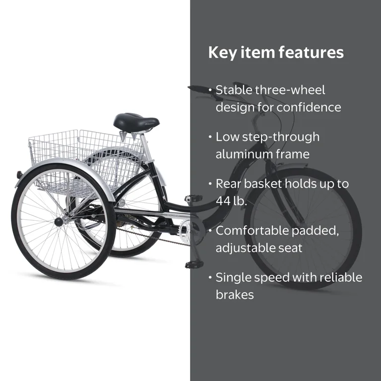 Schwinn, Adult Tricycle, 26 Inch Wheels, Single Speed - Walmart.com
