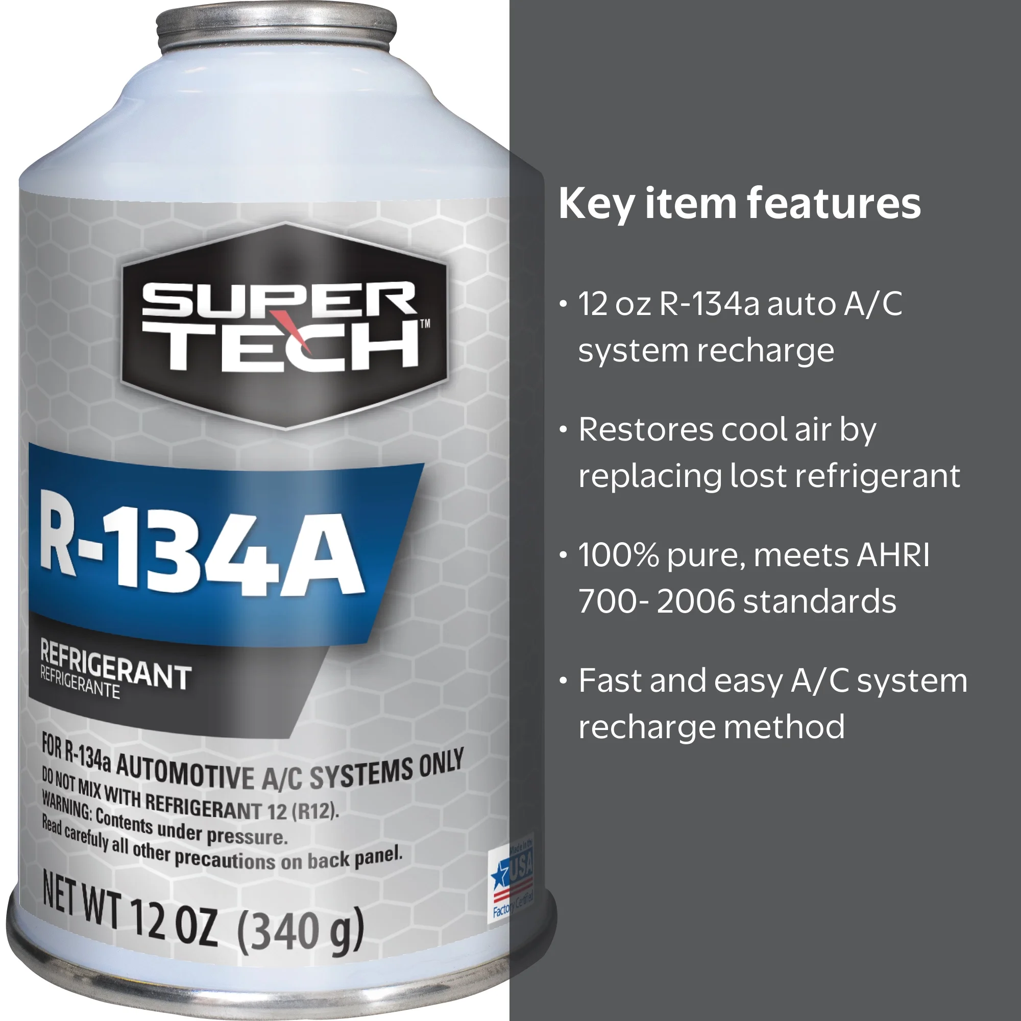 Super Tech R-134a 12 oz Automotive Refrigerant - Walmart.com
