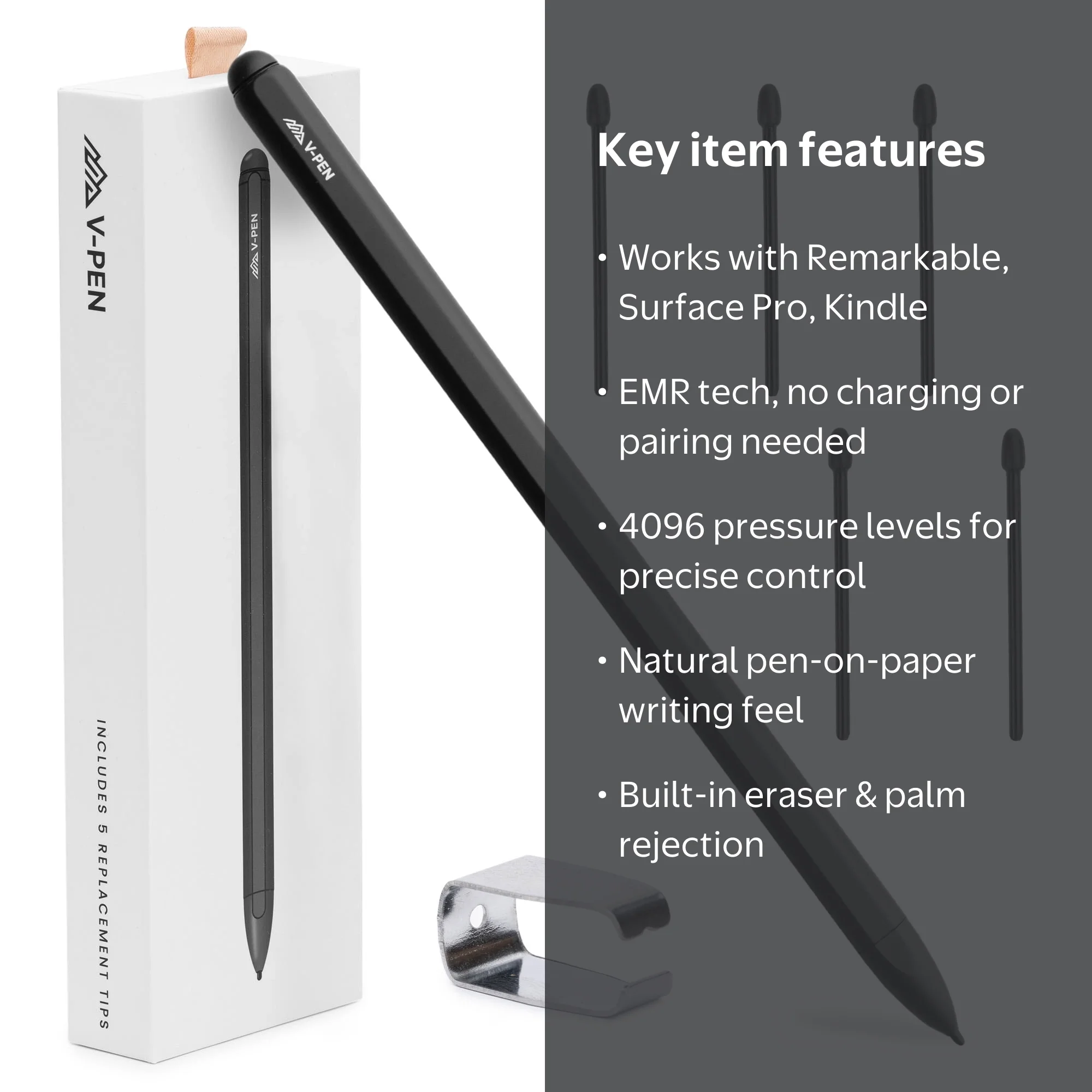 V-PEN EMR Stylus with Digital Eraser for Remarkable 2 Pen & Kindle