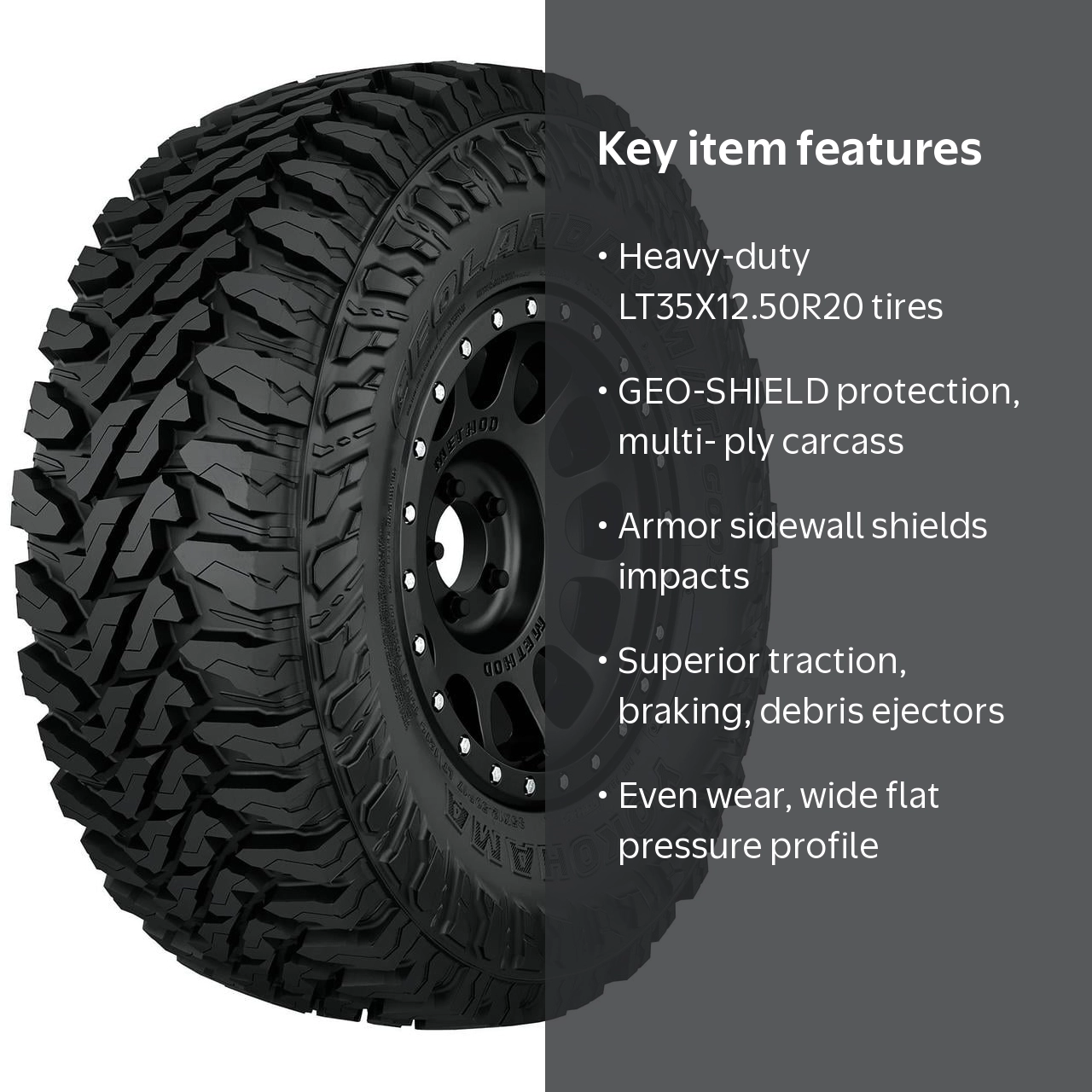 Yokohama Geolandar M/T G003 35X12.50R20/12 125Q BW Mud Terrain