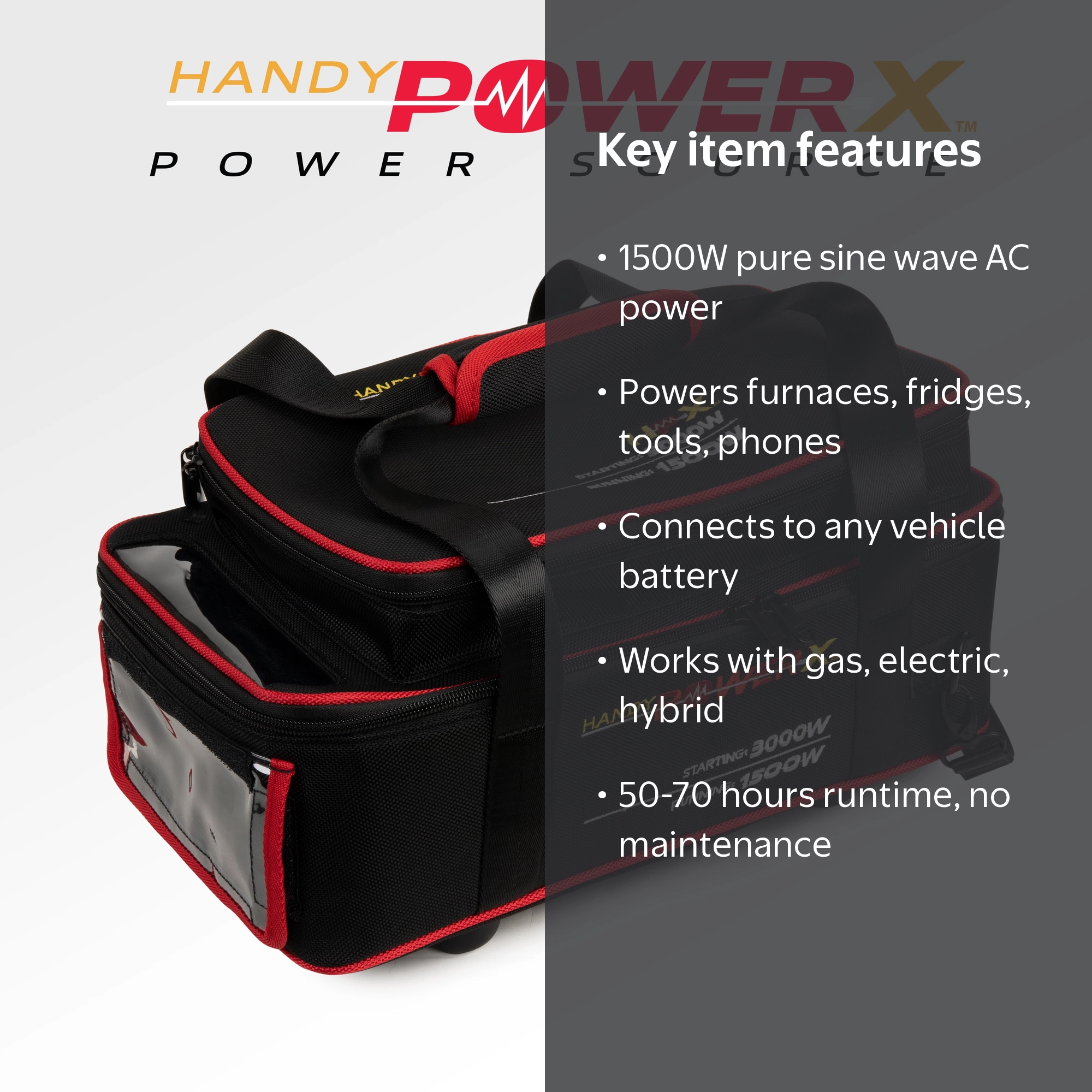 Handy Power X Portable Camping Inverter, Electric Battery