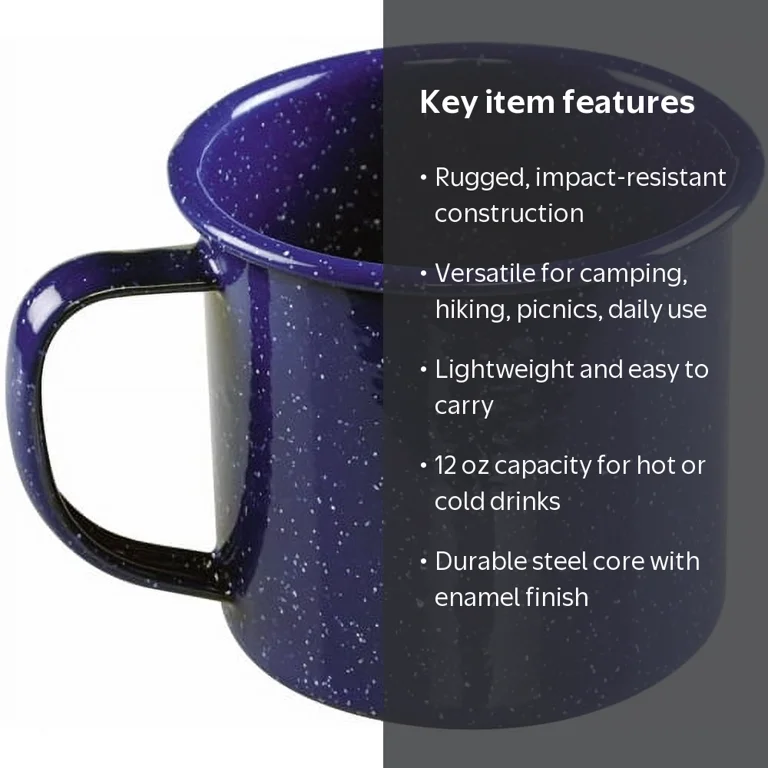 コールマン　コップ Coleman Enamel Mug, 12 oz, Blue Speckled Steel, Durable Camping