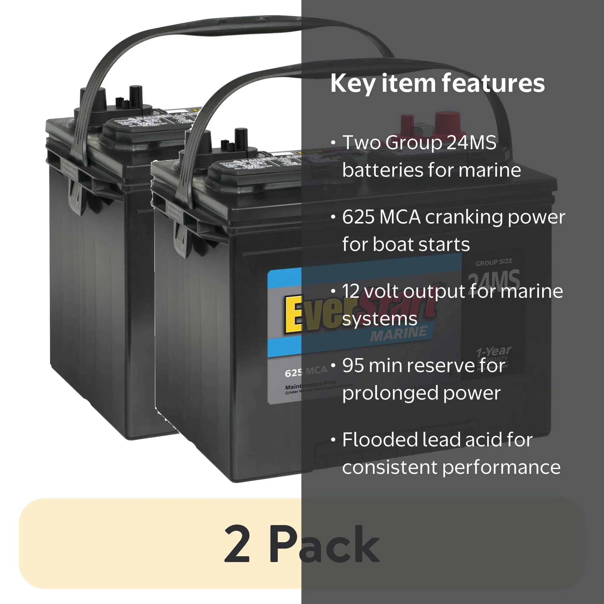 クーランマラン2つ 2 pack) EverStart Lead Acid Marine Starting Battery, Group Size
