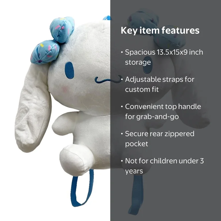 cinnamoroll hello kitty backpack Sanrio Kids with Plush Toy combining comfort and convenience SANRIO - Cinnamoroll - Mini