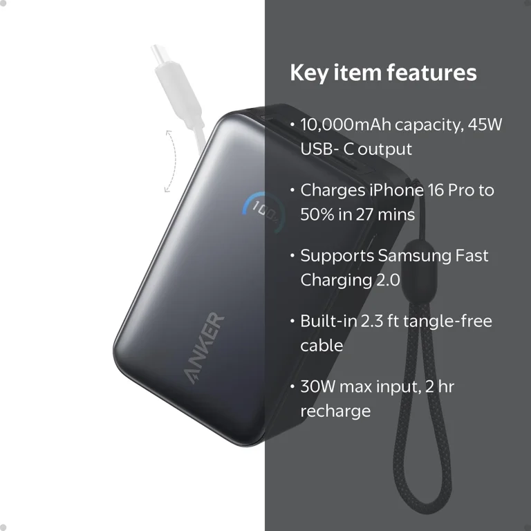 Anker, Power Bank, 10,000mAh, 45W Max, Portable Charger - Walmart.com